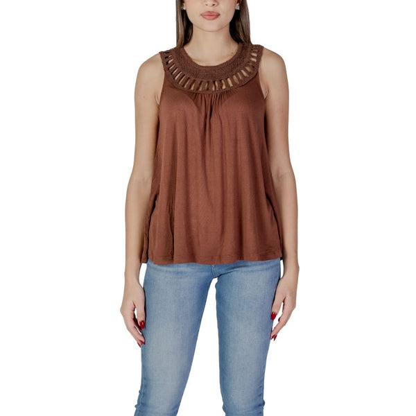 Brown Viscose Tops & T-Shirt B.Young