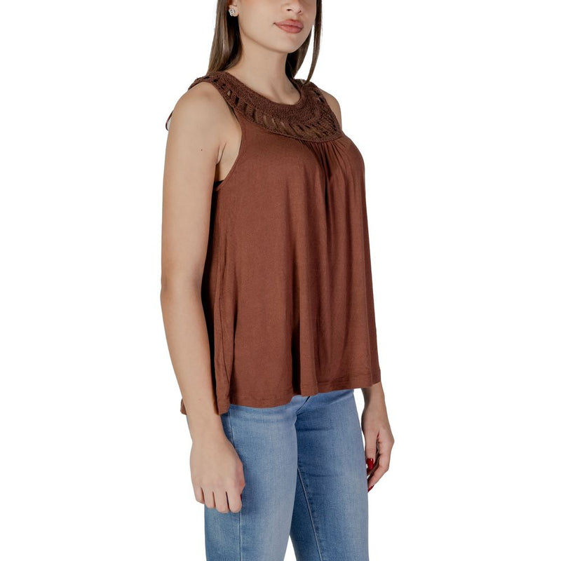 Brown Viscose Tops & T-Shirt B.Young