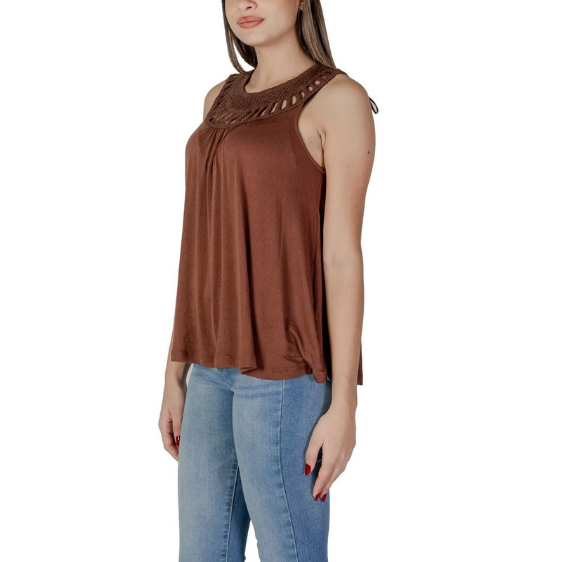 Brown Viscose Tops & T-Shirt B.Young