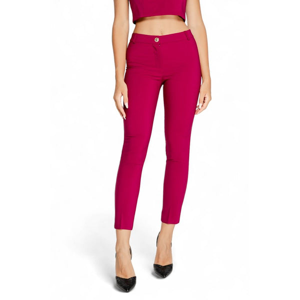 Bordeaux Polyester Jeans & Pant Rinascimento