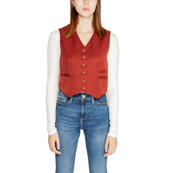 Red Polyester Vest Vero Moda