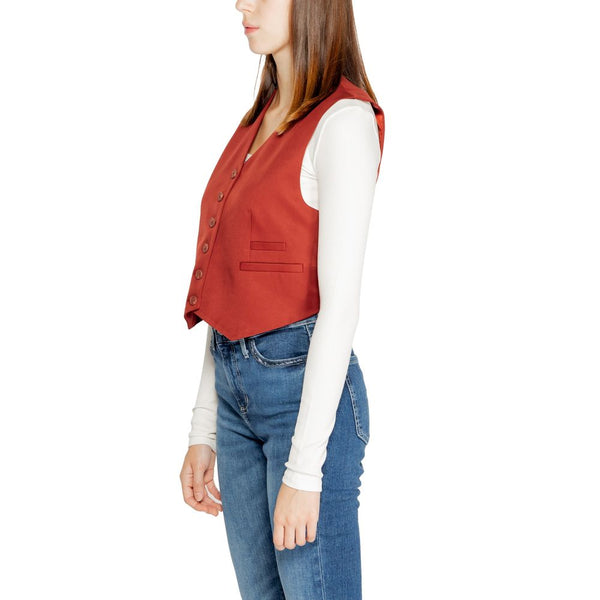 Red Polyester Vest Vero Moda