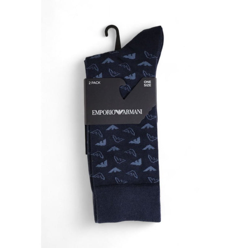 Blue Cotton Sock Emporio Armani Underwear