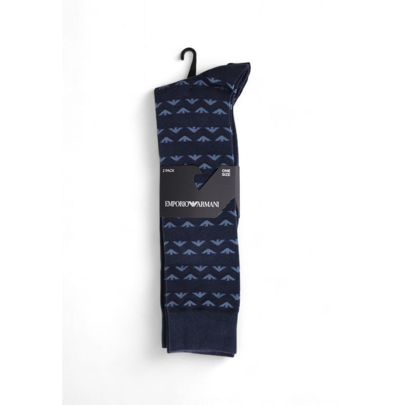 Blue Cotton Sock Emporio Armani Underwear