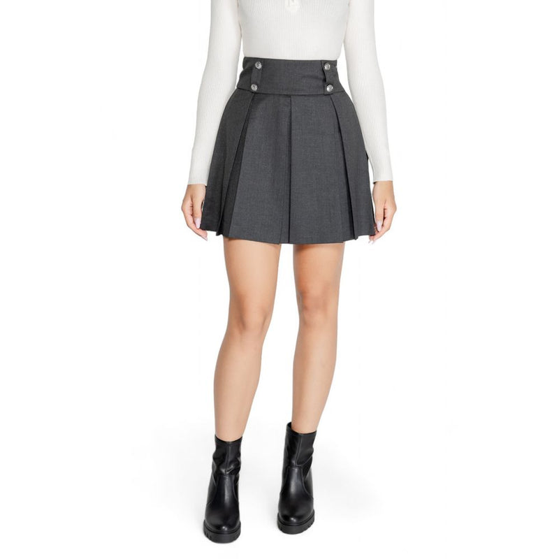Gray Polyester Skirt Morgan De Toi