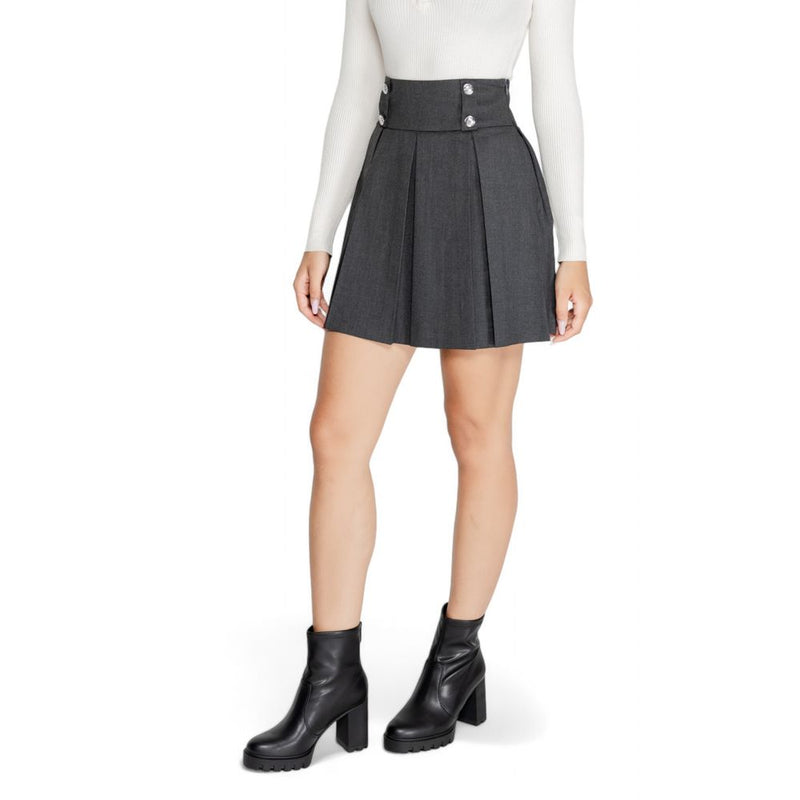 Gray Polyester Skirt Morgan De Toi