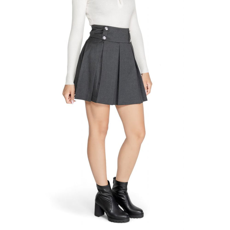 Gray Polyester Skirt Morgan De Toi