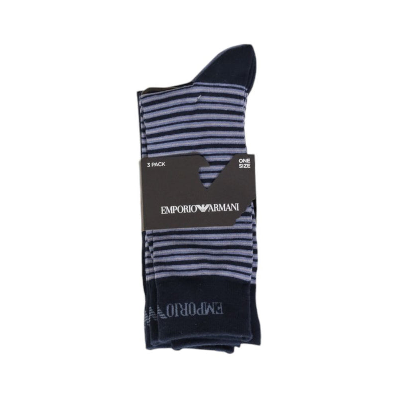 Blue Cotton Sock Emporio Armani Underwear