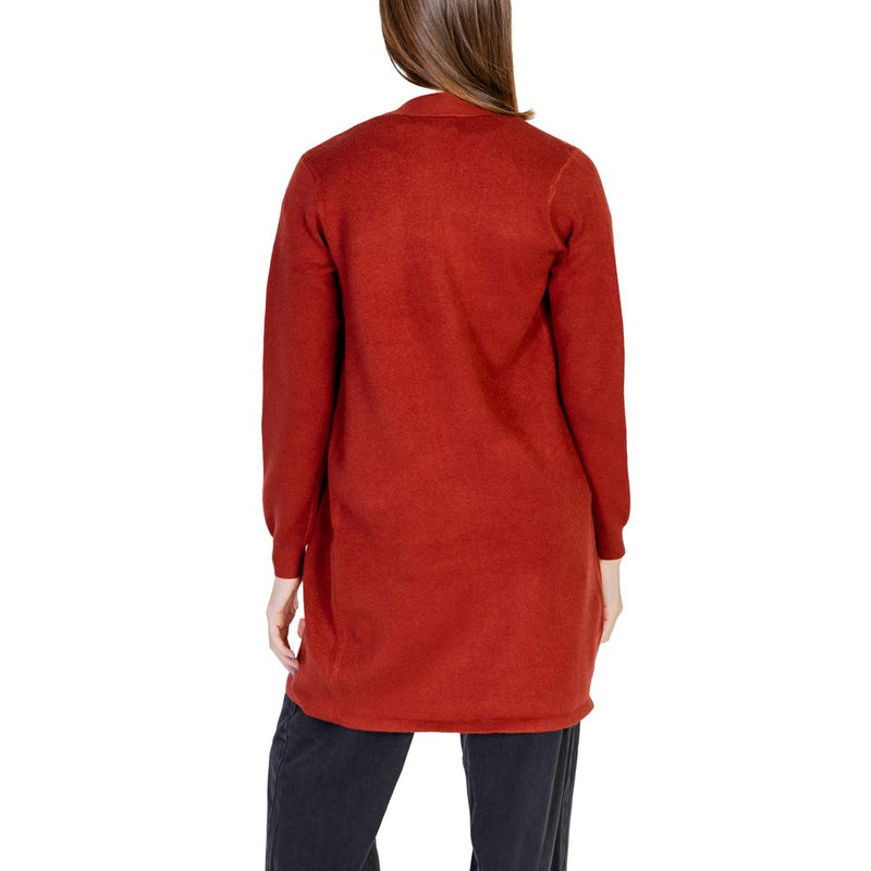 Red Viscose Cardigan Vero Moda