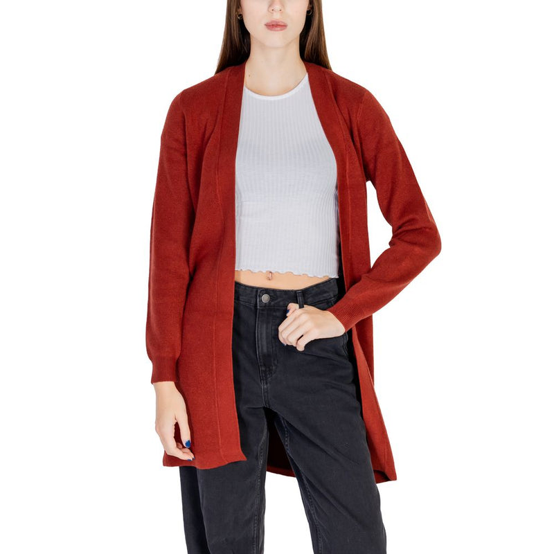 Red Viscose Cardigan Vero Moda