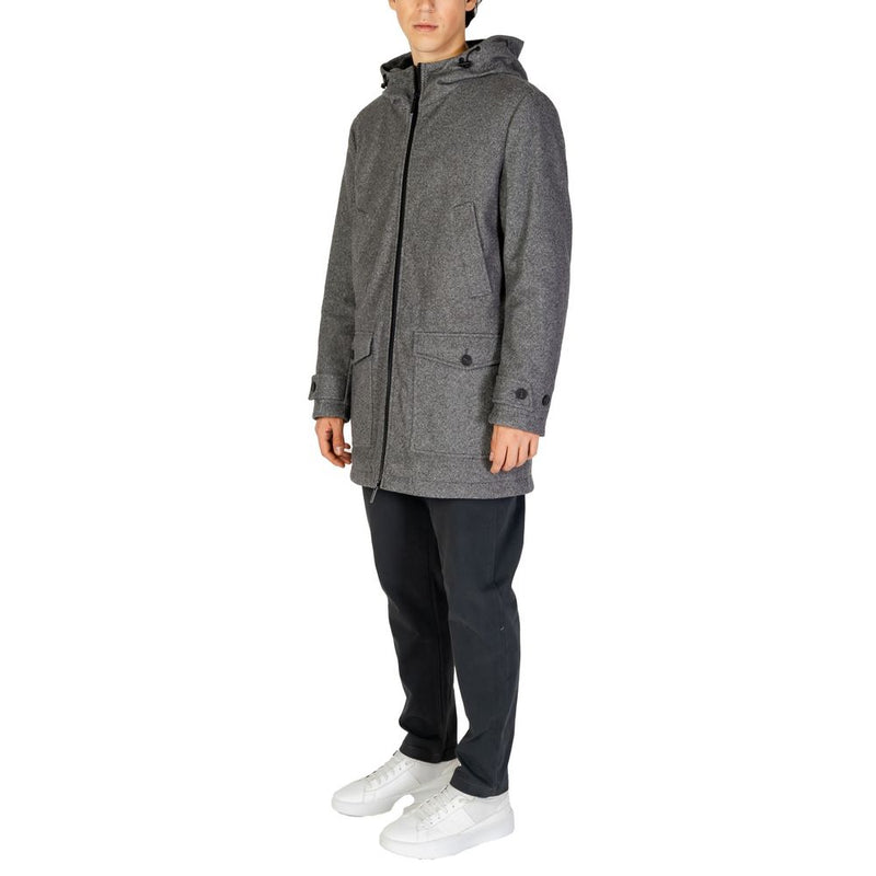 Gray Polyester Jacket Hamaki-Ho
