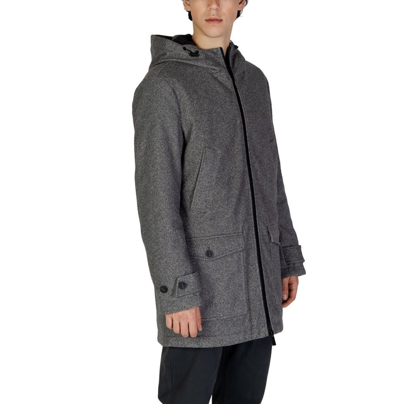 Gray Polyester Jacket Hamaki-Ho