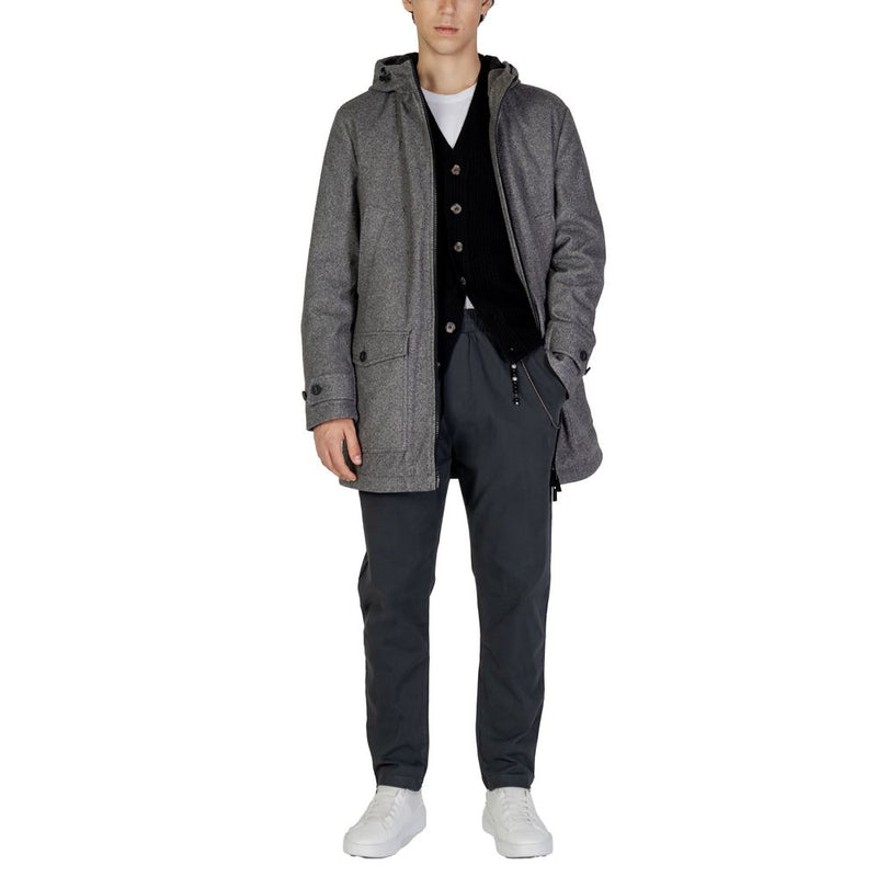 Gray Polyester Jacket Hamaki-Ho