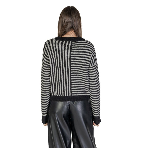 Black And White Recycled Polyester Sweater Vero Moda