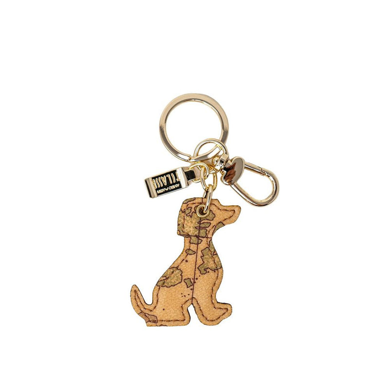 Beige Leather Keychain Alviero Martini Prima Classe