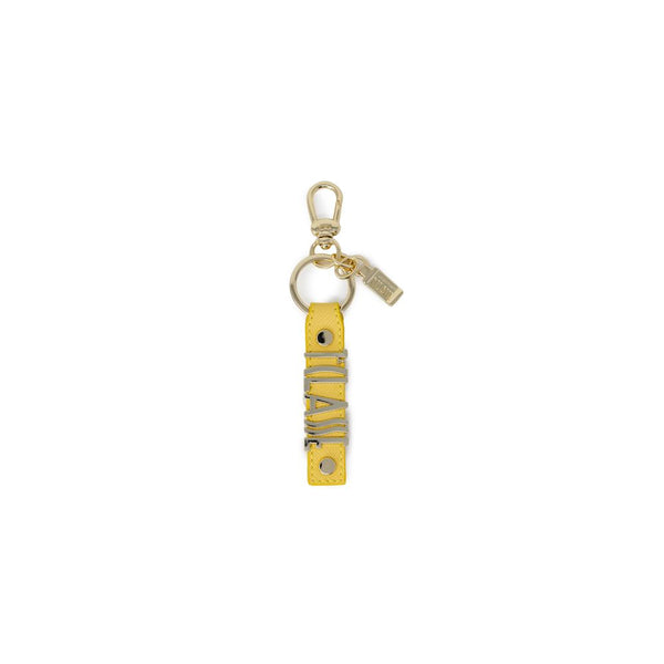 Yellow Leather Keychain Alviero Martini Prima Classe