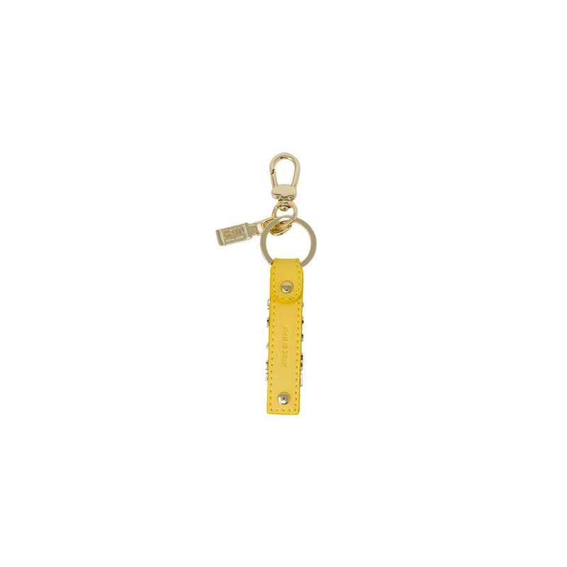 Yellow Leather Keychain Alviero Martini Prima Classe