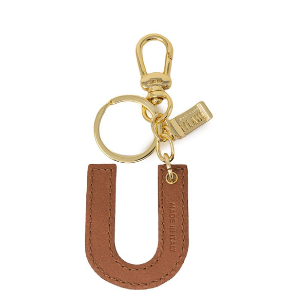 Beige Leather Keychain Alviero Martini Prima Classe