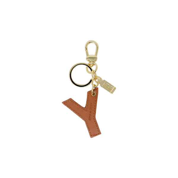 Beige Synthetic Leather Keychain Alviero Martini Prima Classe