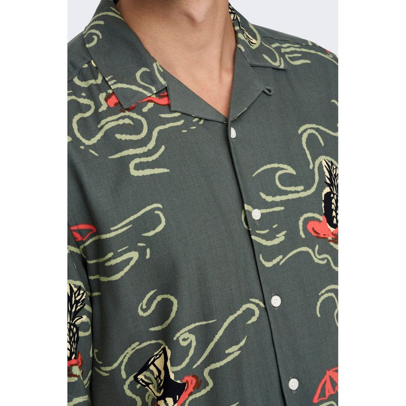 Green Viscose Shirt Only & Sons