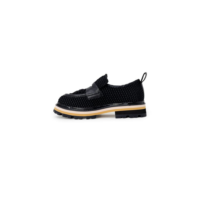 Black Leather Flat Shoe ASH