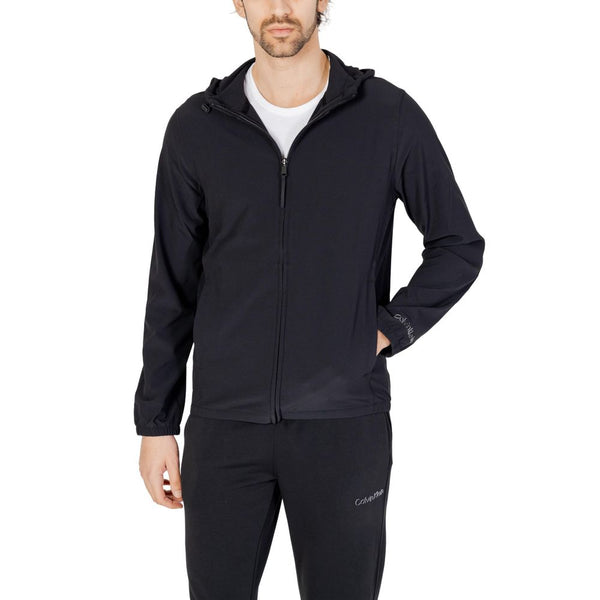 Black Polyester Jacket Calvin Klein Sport