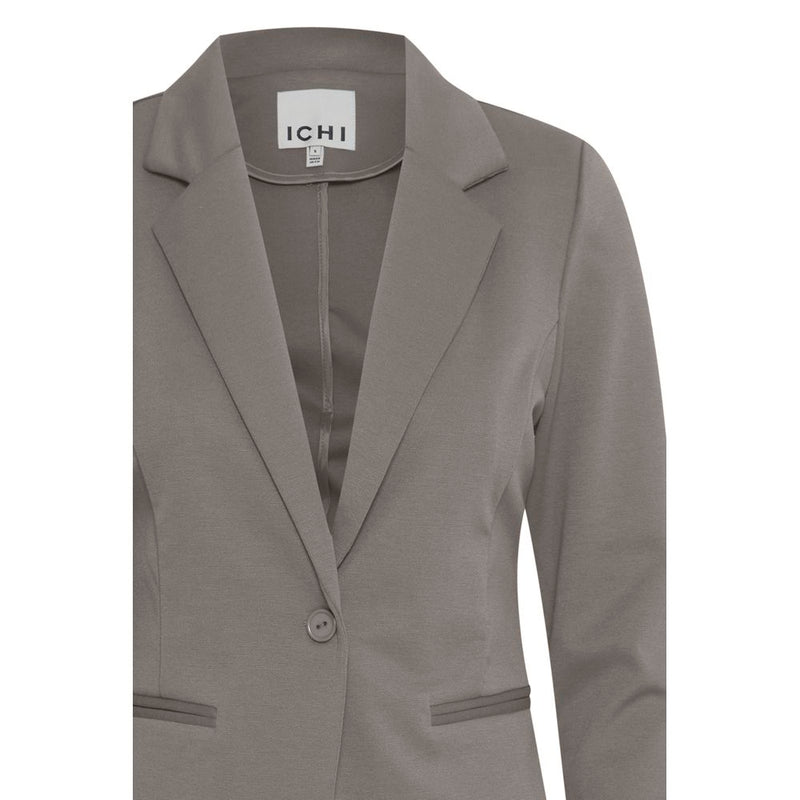 Gray Polyester Suits & Blazer ICHI