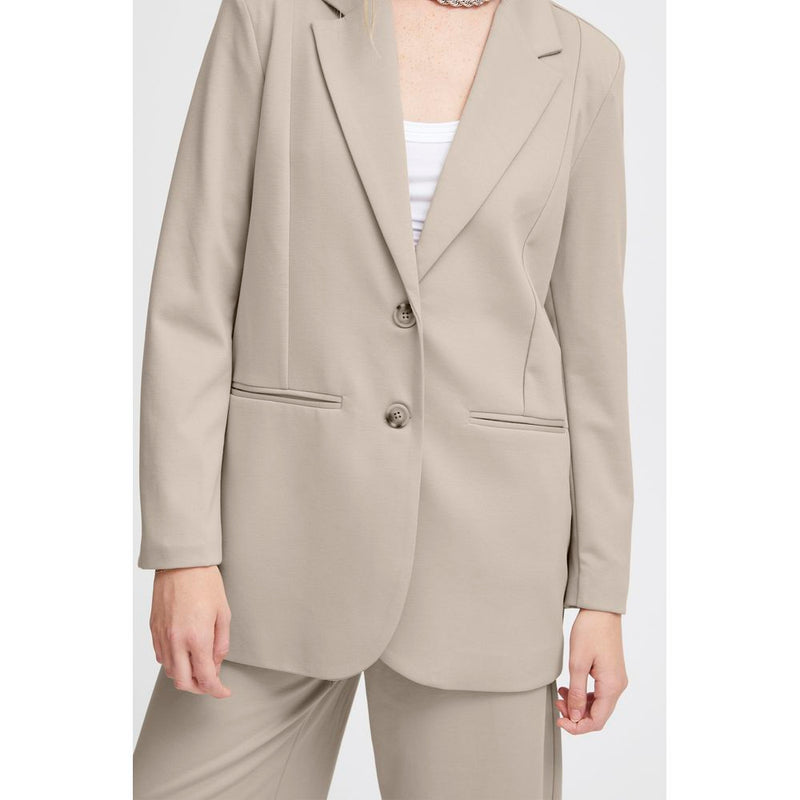 Beige Recycled Polyester Suits & Blazer ICHI