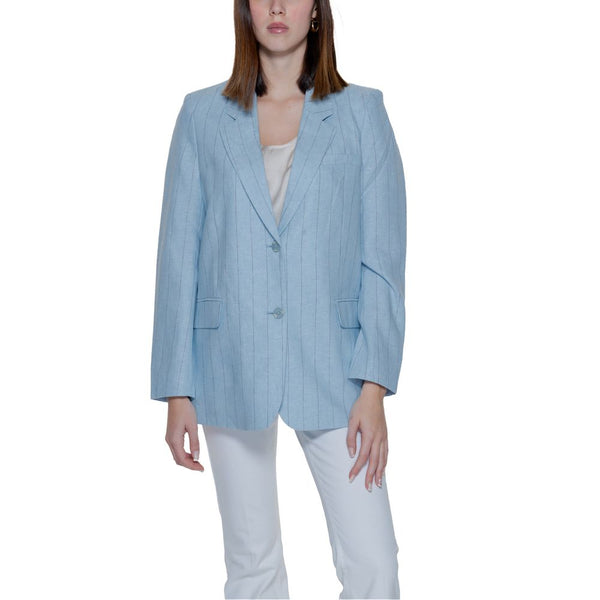 Light Blue Linen Suits & Blazer Vero Moda