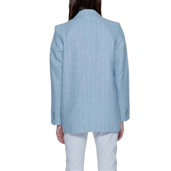 Light Blue Linen Suits & Blazer Vero Moda