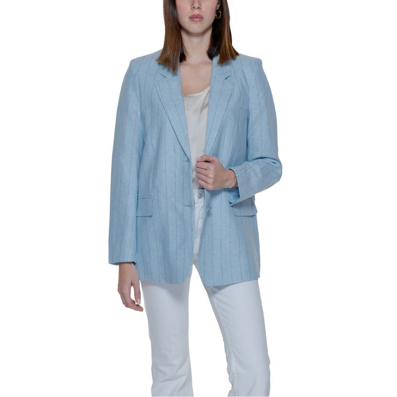 Light Blue Linen Suits & Blazer Vero Moda