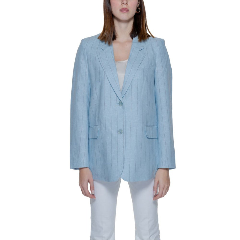 Light Blue Linen Suits & Blazer Vero Moda