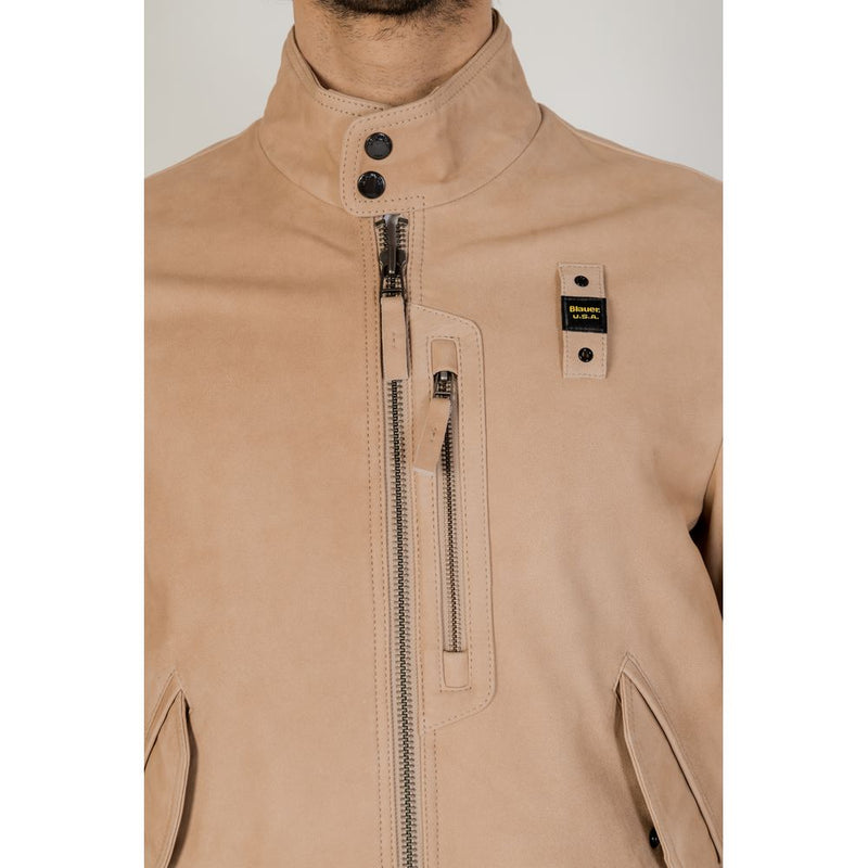 Beige Leather Jacket Blauer