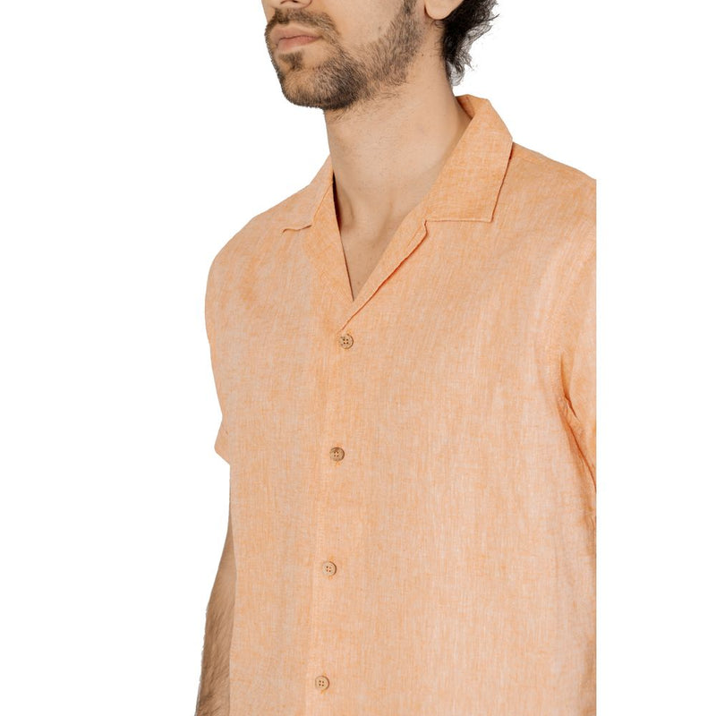 Orange Linen Shirt Hamaki-Ho