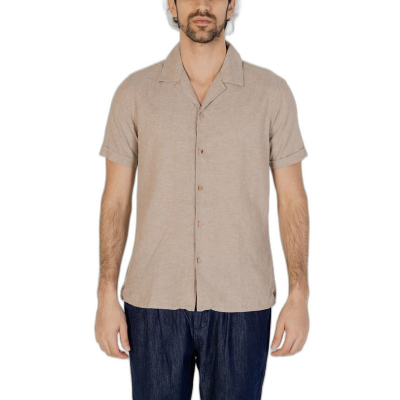 Beige Linen Shirt Hamaki-Ho