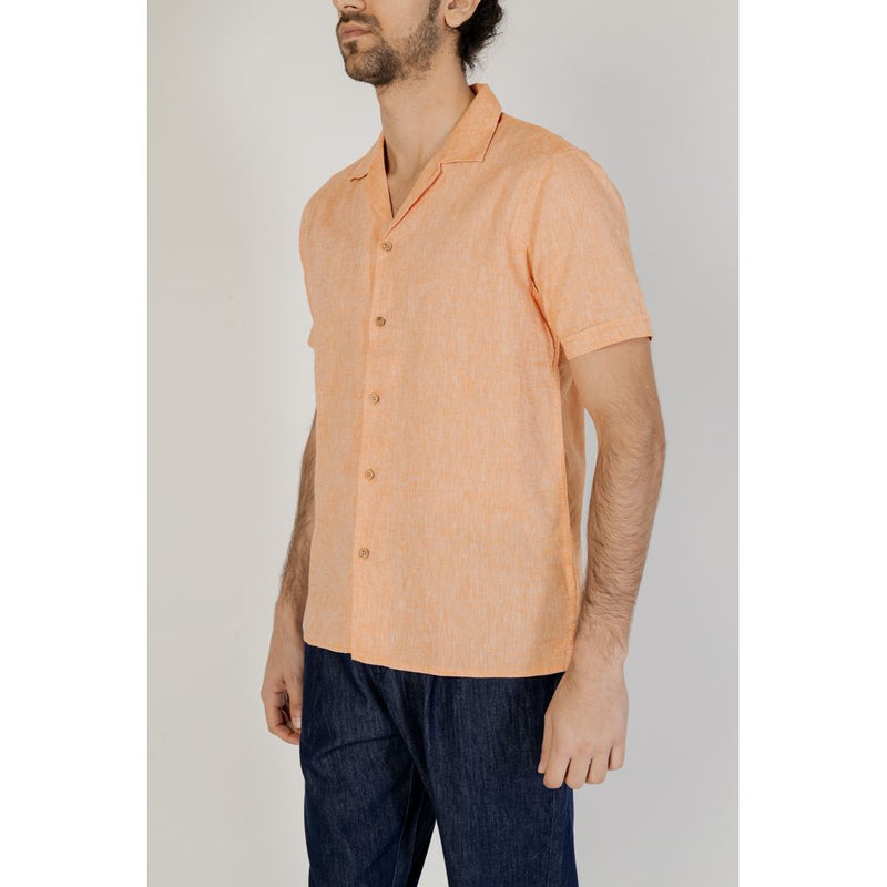 Orange Linen Shirt Hamaki-Ho