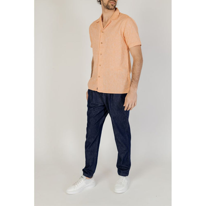 Orange Linen Shirt Hamaki-Ho