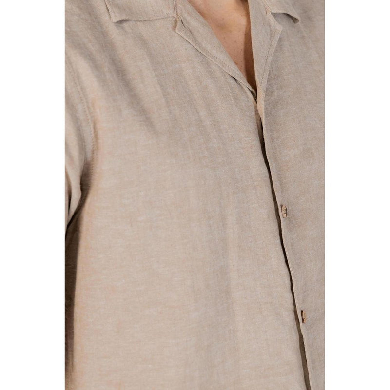 Beige Linen Shirt Hamaki-Ho