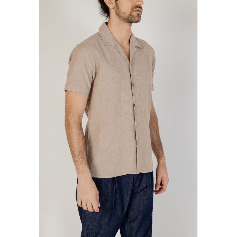 Beige Linen Shirt Hamaki-Ho