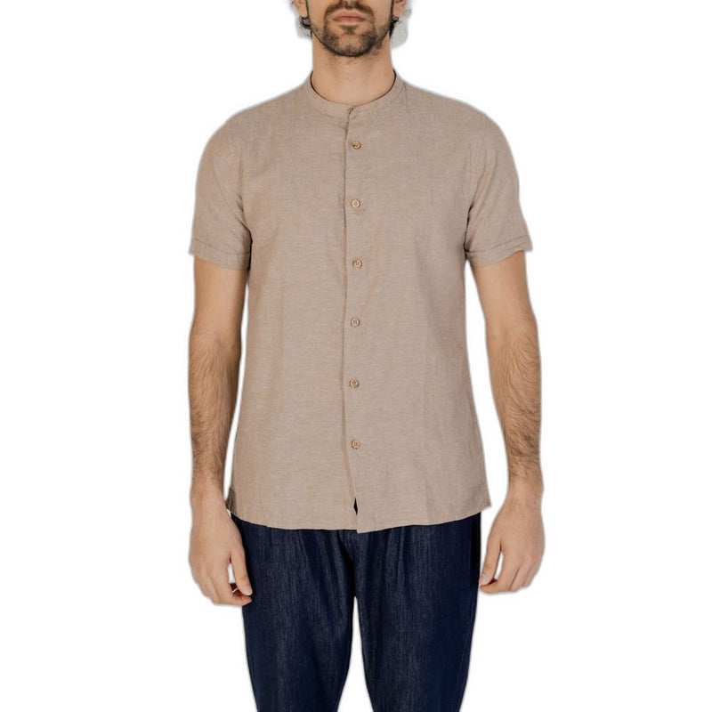 Beige Linen Shirt Hamaki-Ho