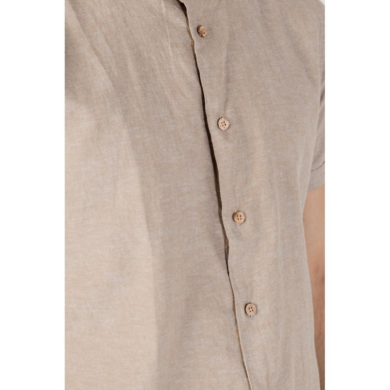 Beige Linen Shirt Hamaki-Ho