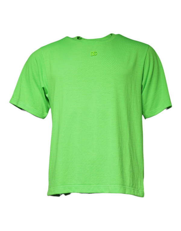 Green Logo Round Neck Short Sleeves T-shirt Dolce & Gabbana