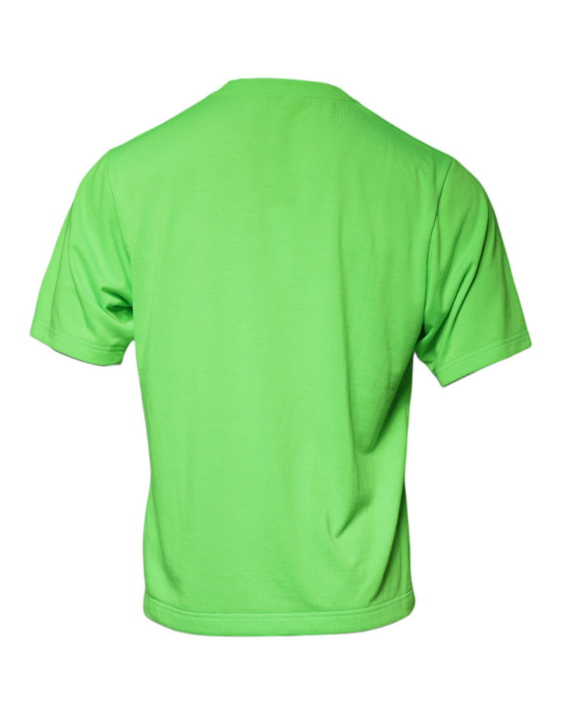 Green Logo Round Neck Short Sleeves T-shirt Dolce & Gabbana