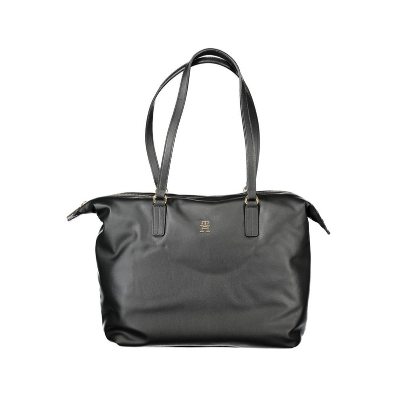 Black Polyester Women Handbag