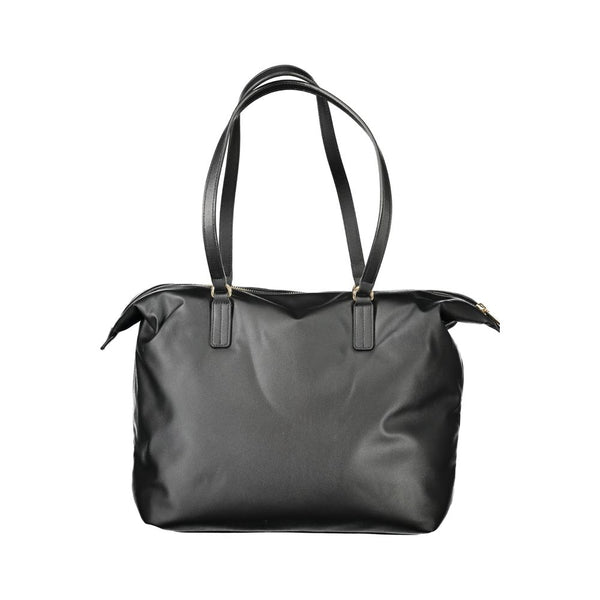 Black Polyester Women Handbag