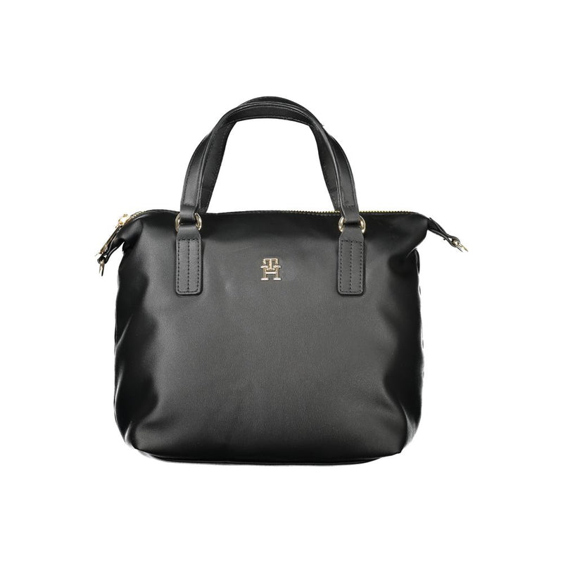 Black Polyester Women Handbag