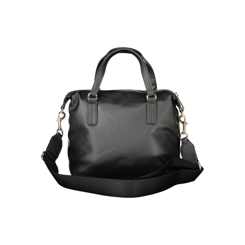 Black Polyester Women Handbag