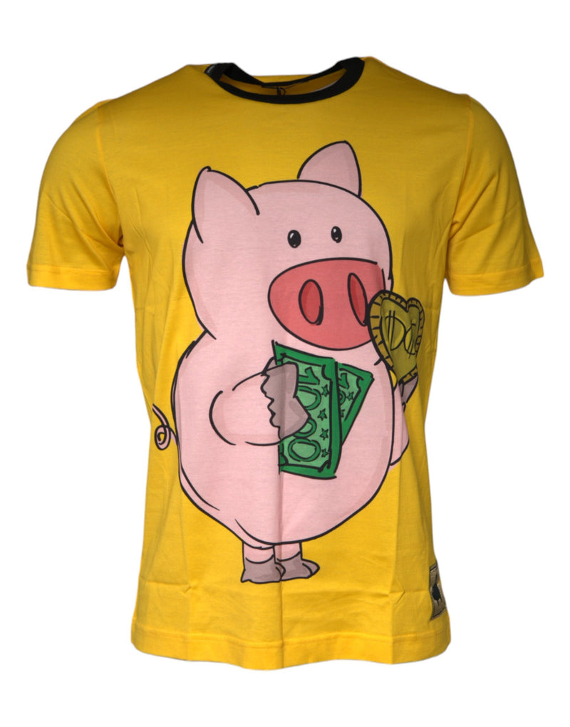 Yellow 2019 Year Of The Pig Short Sleeves T-shirt Dolce & Gabbana