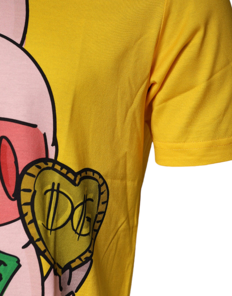 Yellow 2019 Year Of The Pig Short Sleeves T-shirt Dolce & Gabbana