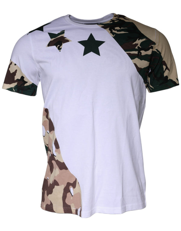 White Camouflage Stars Crew Neck T-shirt Dolce & Gabbana